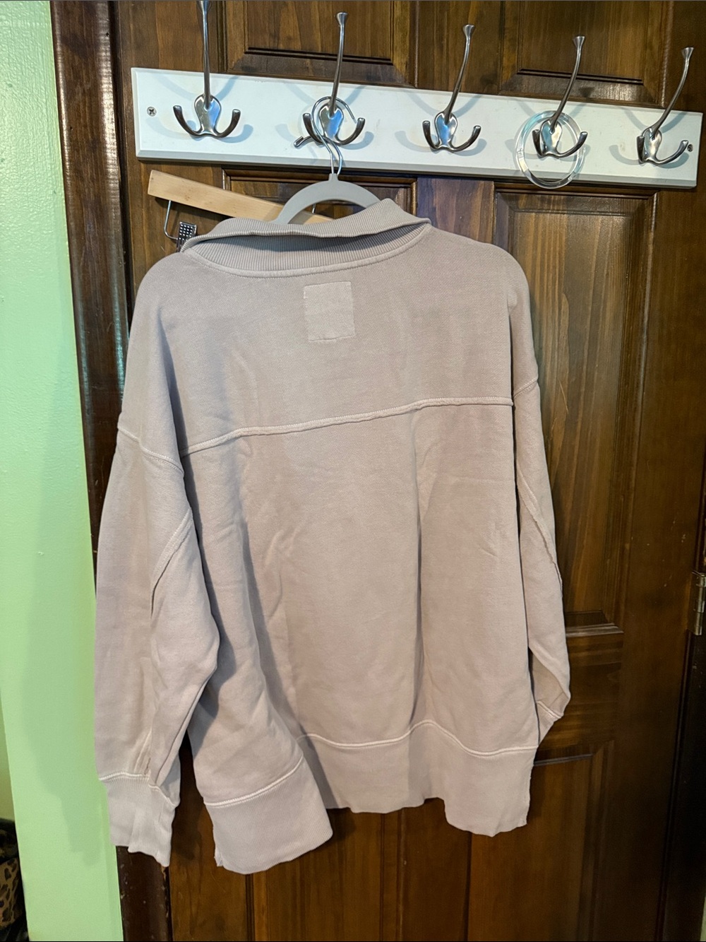 Pullover Collared Sweatshirt - Light Taupe - Picture 3 of 3